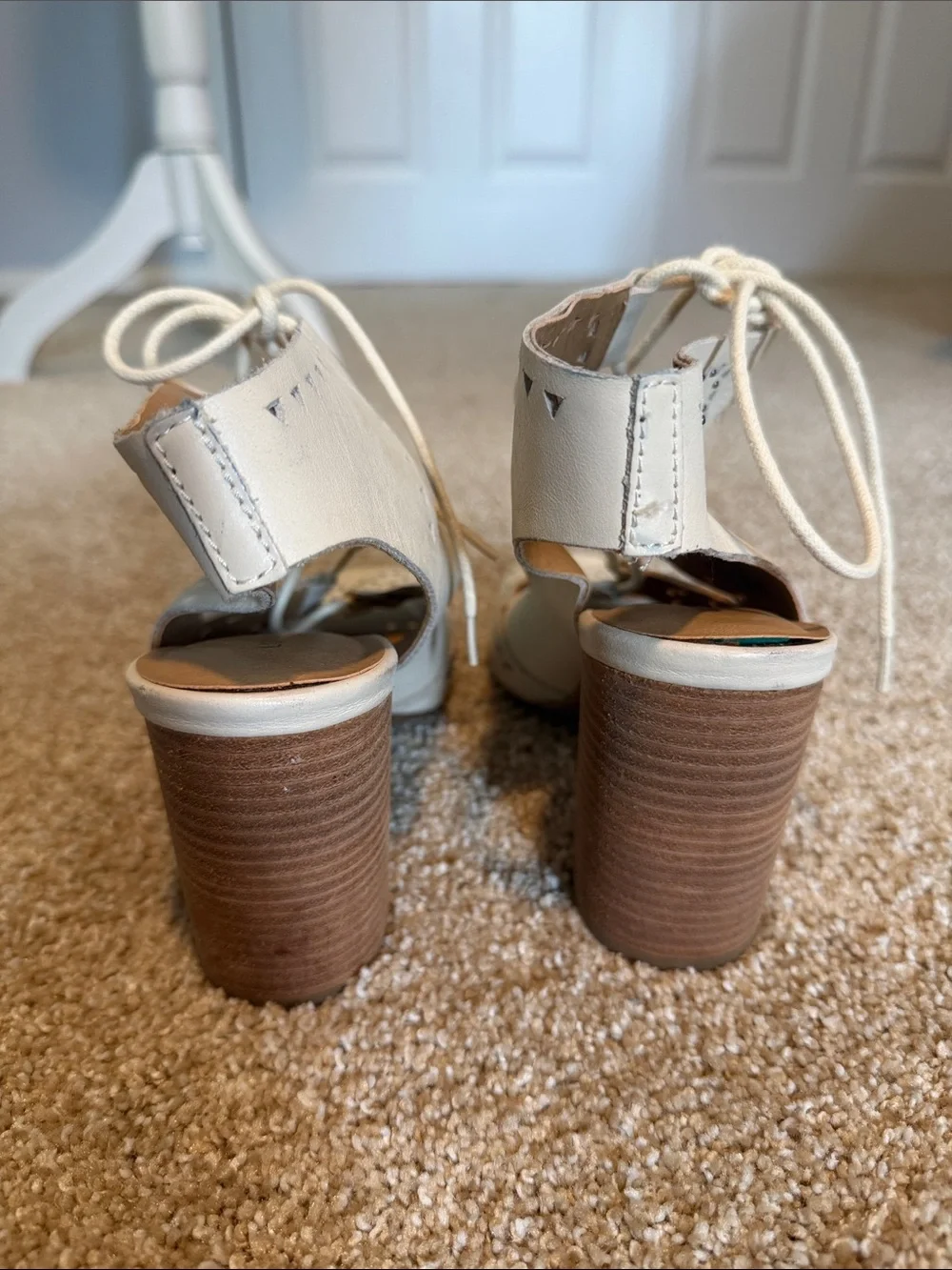 Lucky Brand - Lace-Up Cutout Women's Sandals — Cream - 8M